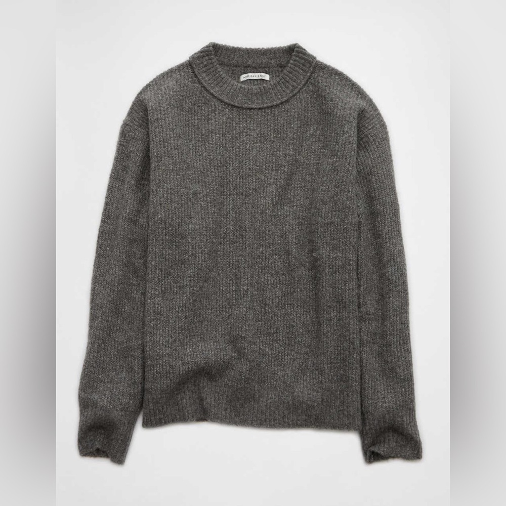 Women’s American Eagle ‘Whoa So Soft’ Gray Crew neck sweater Size Medium SO SOFT - Picture 13 of 14